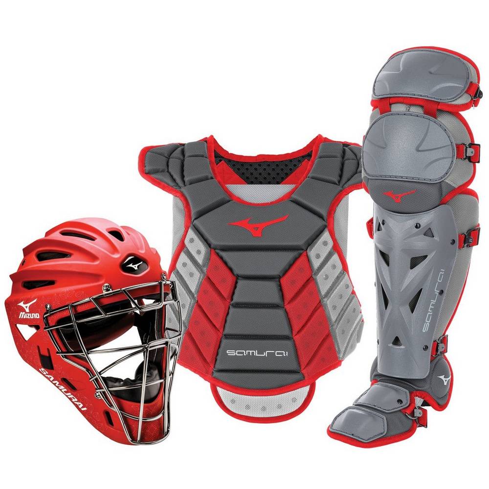 Damske Catchers Gear Mizuno Samurai Boxed (14-15") Siva/Červené Vypredaj QKLU42965